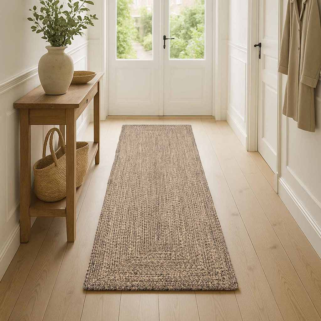 Area Rugs Natural and Black 80 x 150 cm Jute