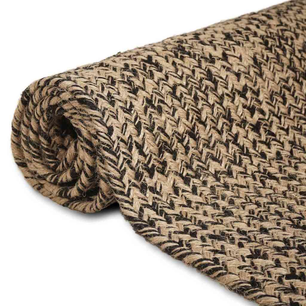 Area Rugs Natural and Black 120 x 170 cm Jute