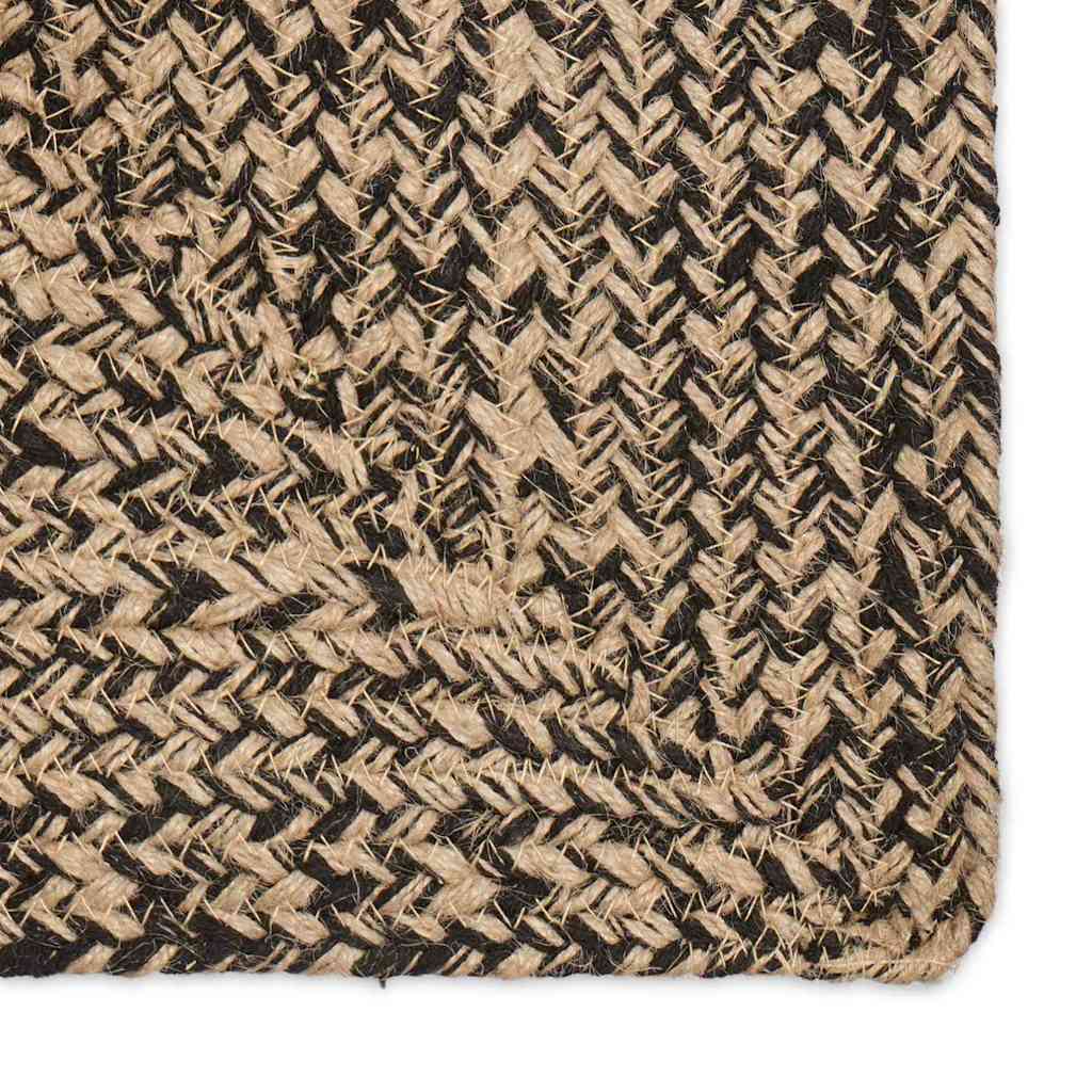 Area Rugs Natural and Black 120 x 170 cm Jute