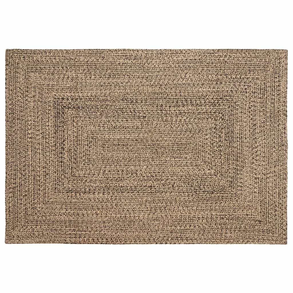 Area Rugs Natural and Black 120 x 170 cm Jute