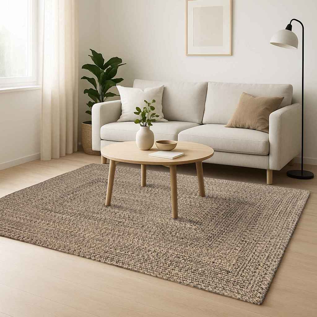 Area Rugs Natural and Black 120 x 170 cm Jute
