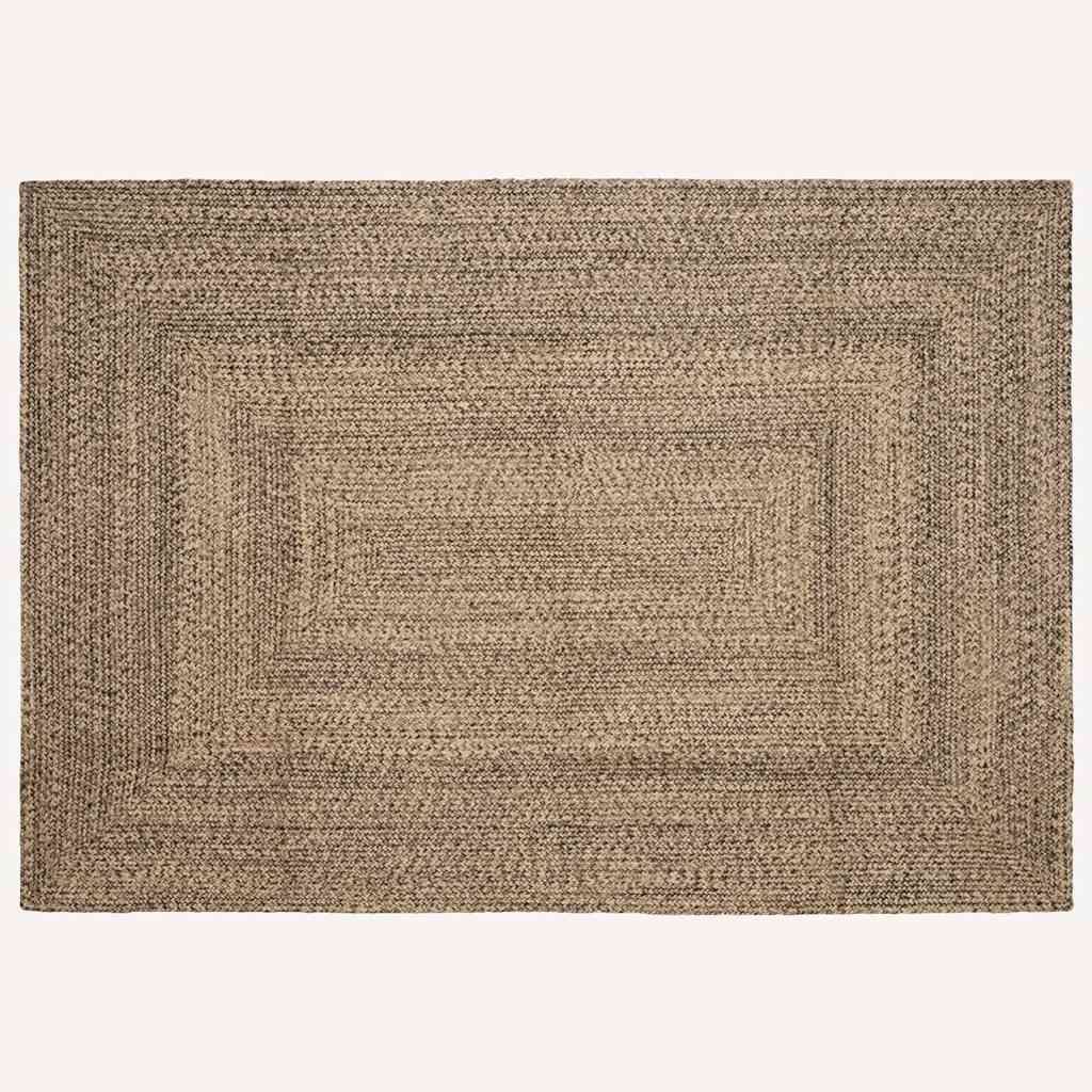 Area Rugs Natural and Black 200 x 290 cm Jute