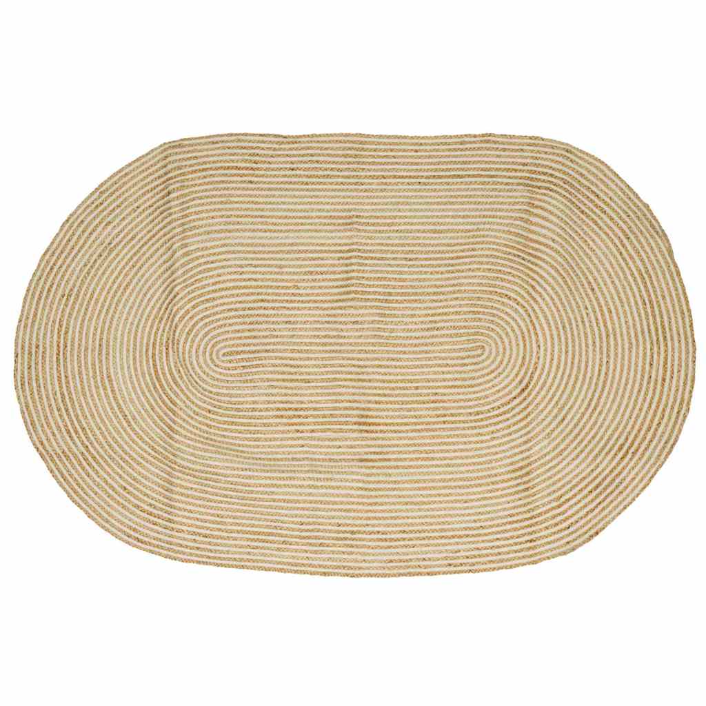 Area Rugs Natural and White 205 x 305 cm Jute