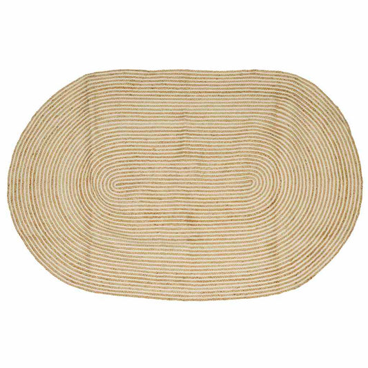 Area Rugs Natural and White 205 x 305 cm Jute