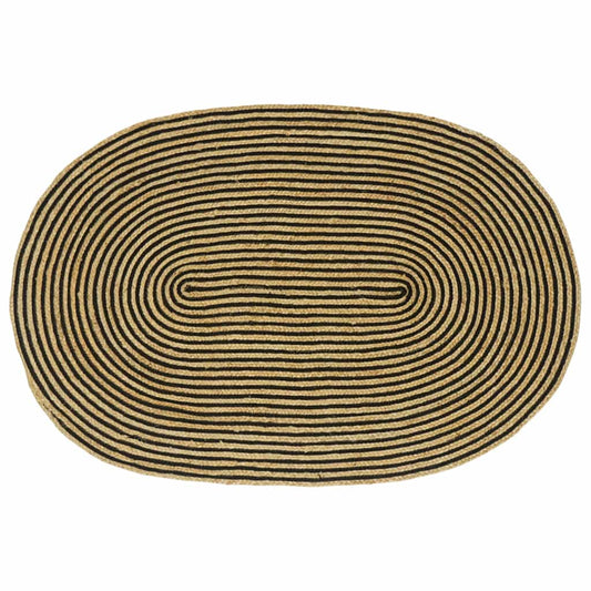 Area Rugs Natural and Black 100 x 152 cm Jute