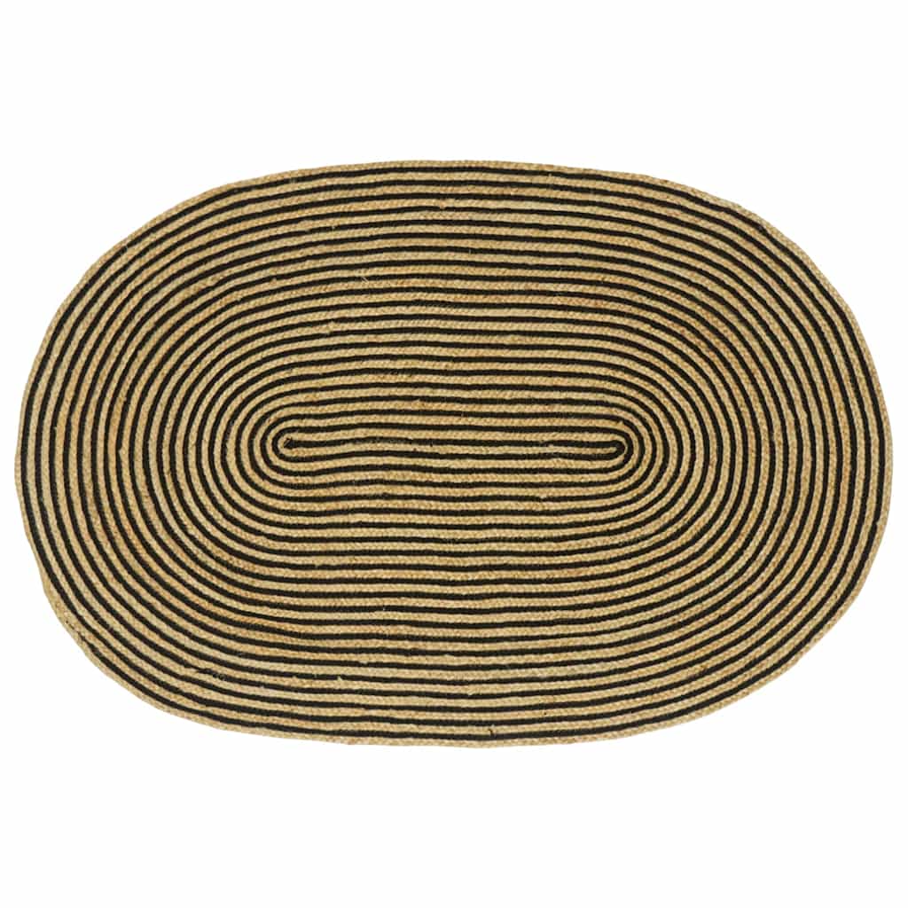 Area Rugs Natural and Black 122 x 183 cm Jute