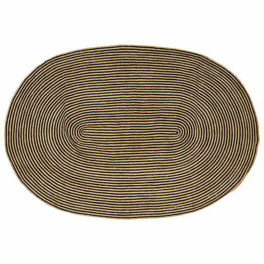 Area Rugs Natural and Black 152 x 245 cm Jute