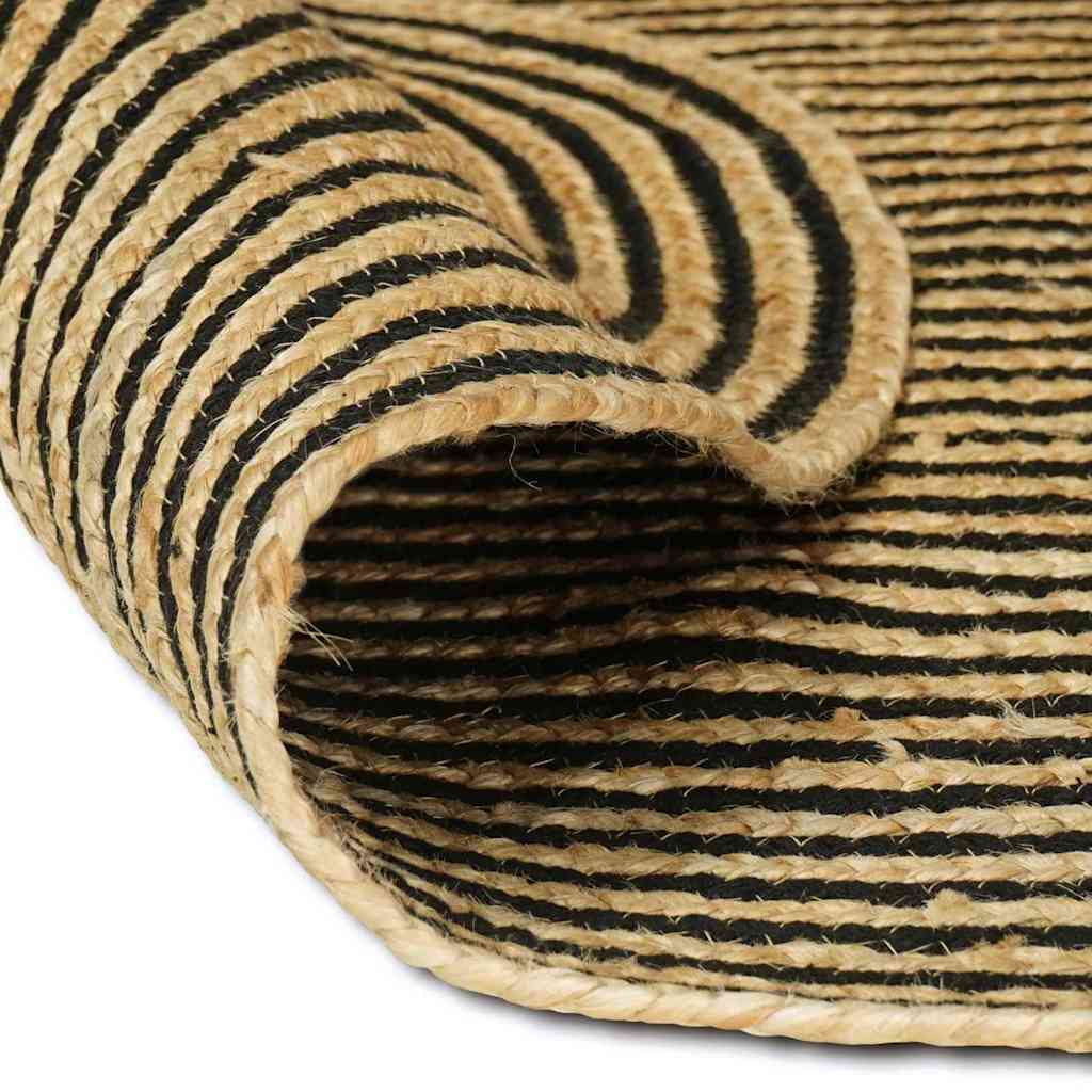 Area Rugs Natural and Black 205 x 305 cm Jute