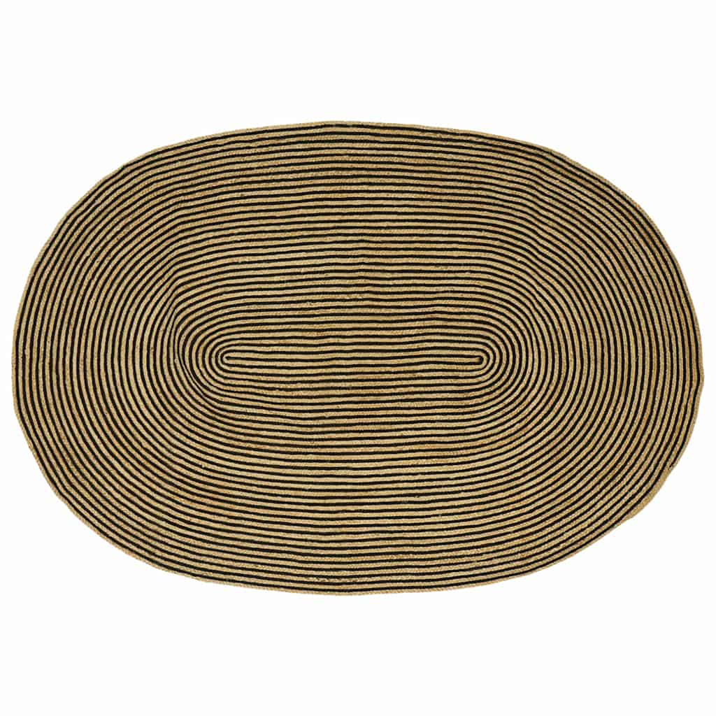 Area Rugs Natural and Black 205 x 305 cm Jute