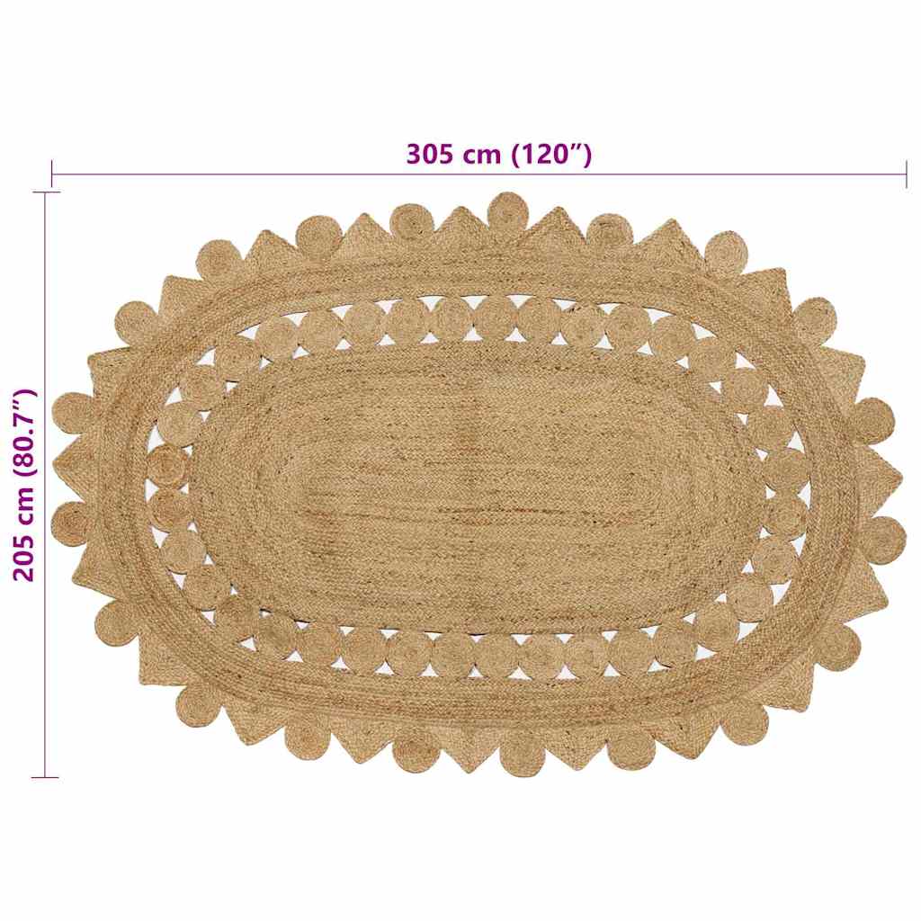 Area Rugs Natural 205 x 305 cm Jute