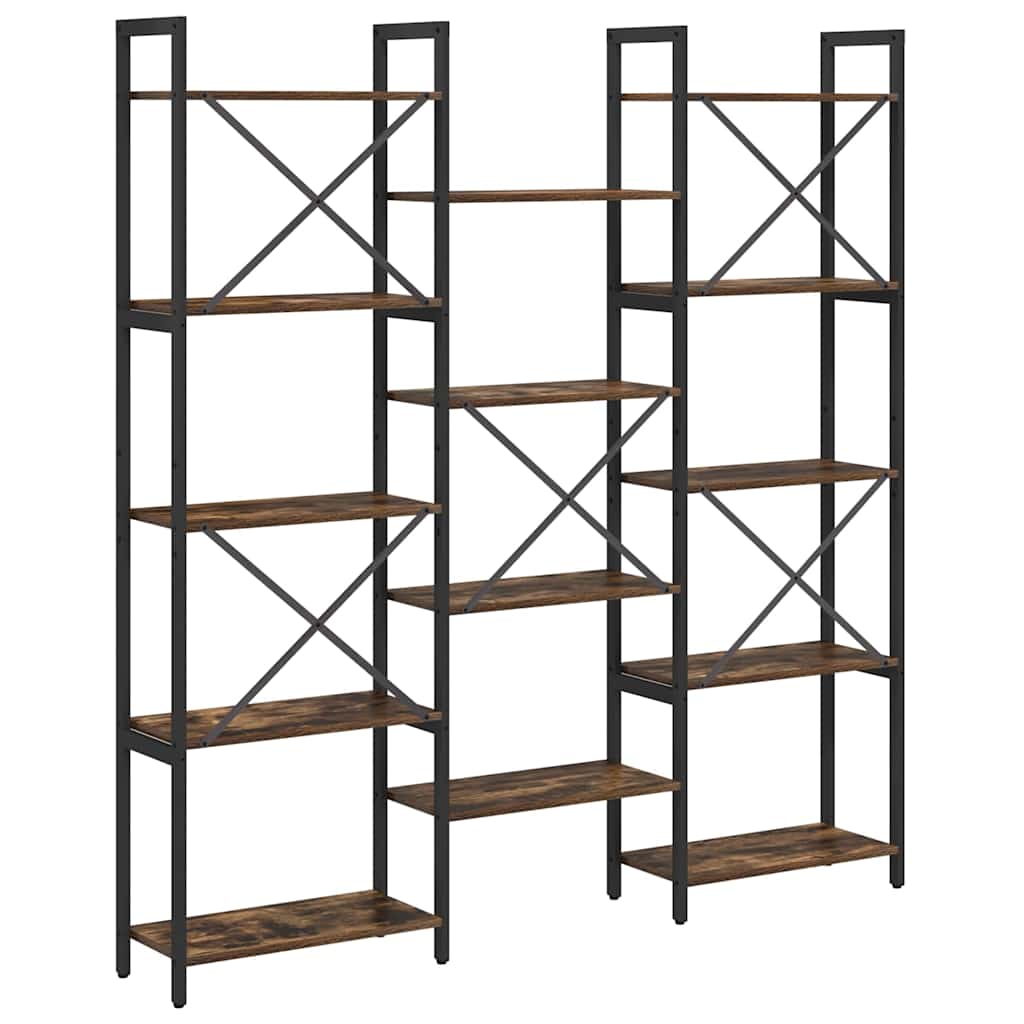 Bookshelf 156 x 25 x 167 cm Engineered Wood Smoked Oak