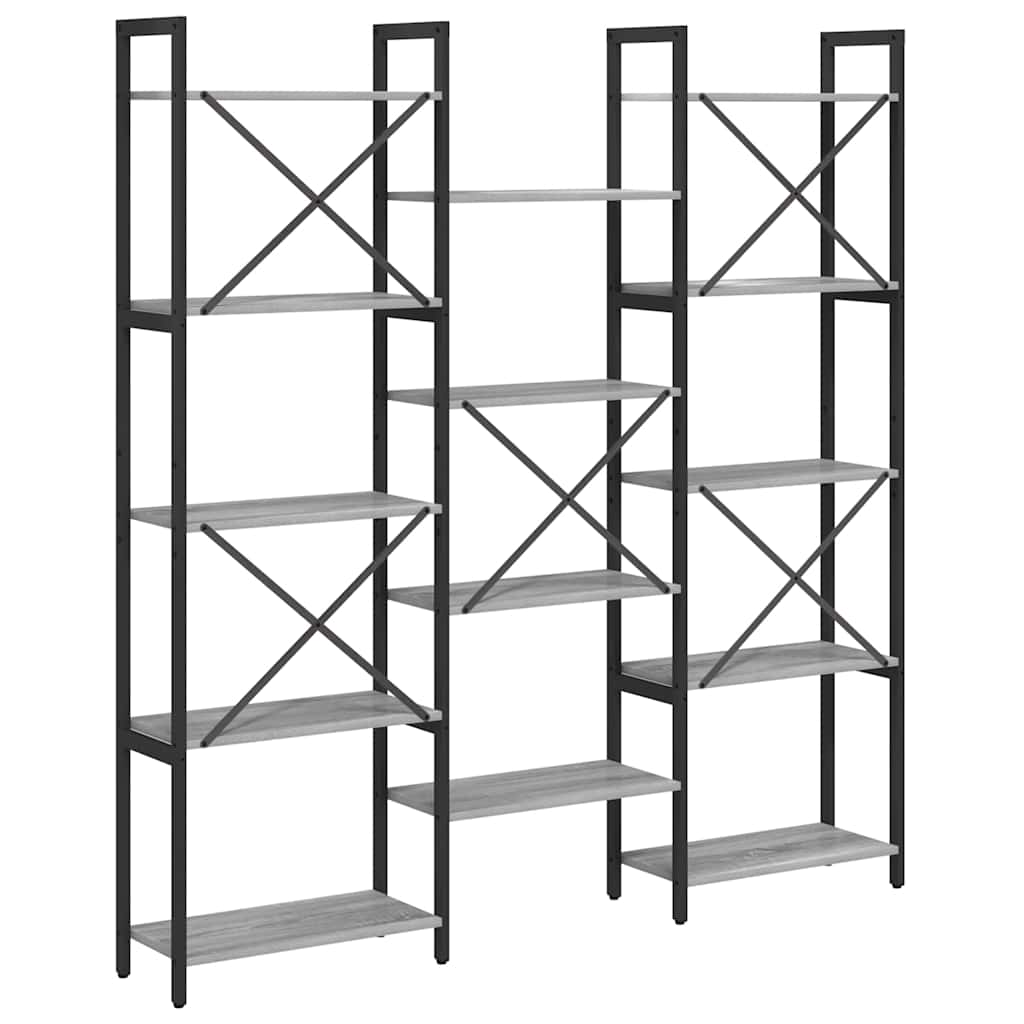 Bookshelf Grey sonoma 156 x 25 x 167 cm Engineered Wood