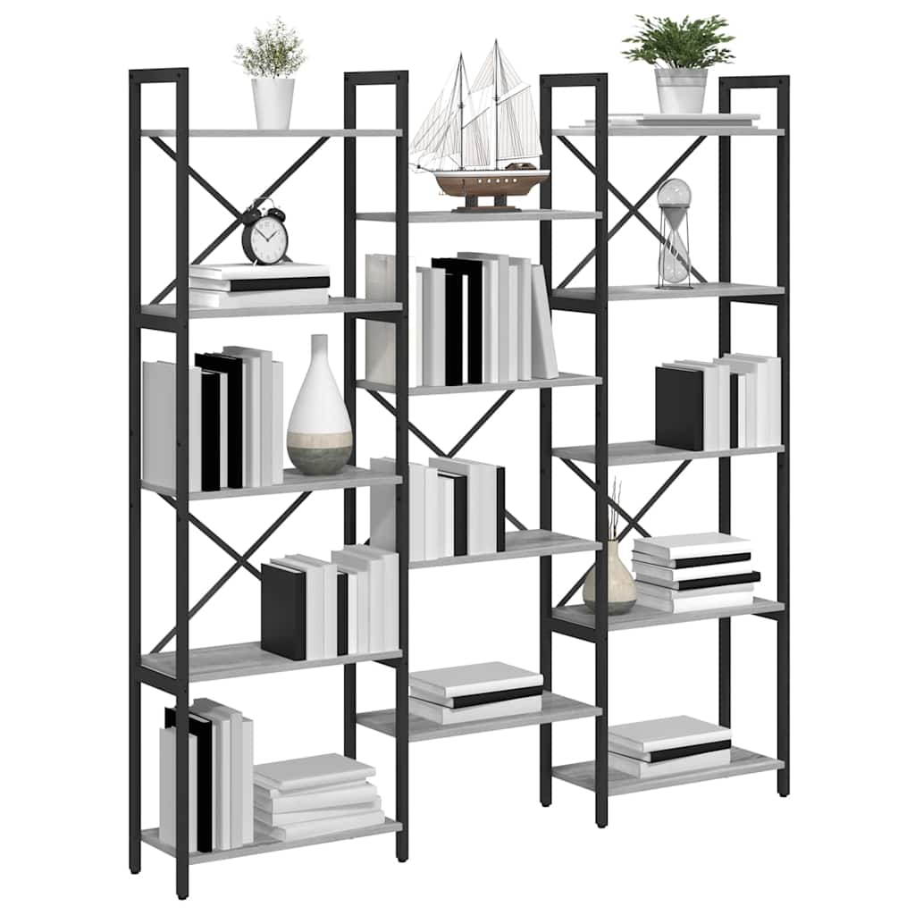 Bookshelf Grey sonoma 156 x 25 x 167 cm Engineered Wood