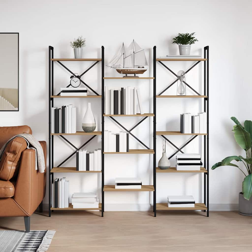 Bookshelf 156 x 25 x 167 cm Engineered Wood Artisan Oak