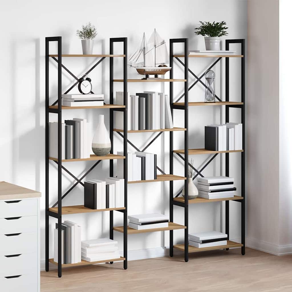 Bookshelf 156 x 25 x 167 cm Engineered Wood Artisan Oak