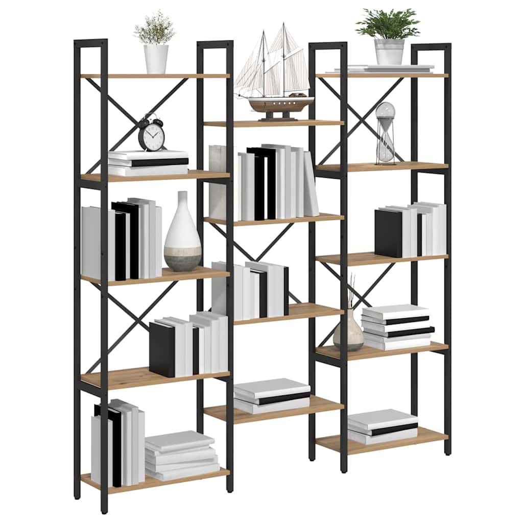 Bookshelf 156 x 25 x 167 cm Engineered Wood Artisan Oak