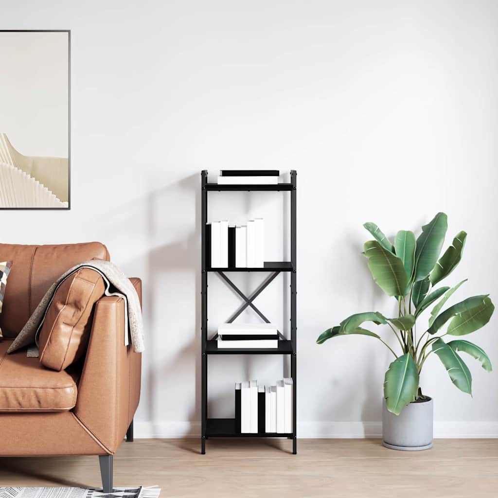 Bookshelf Black Oak 40 x 30 x 119 cm Engineered Wood