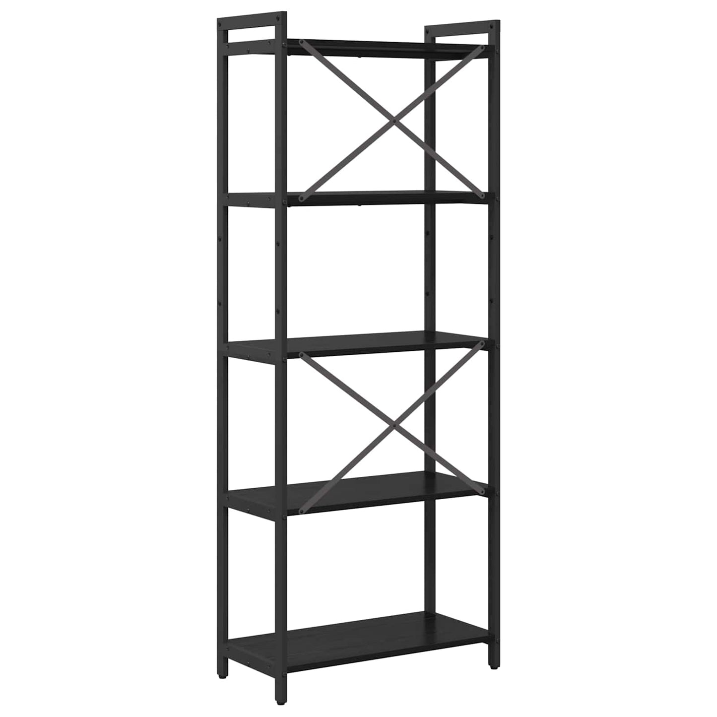 Bookshelf Black Oak 60 x 30 x 155 cm Engineered Wood
