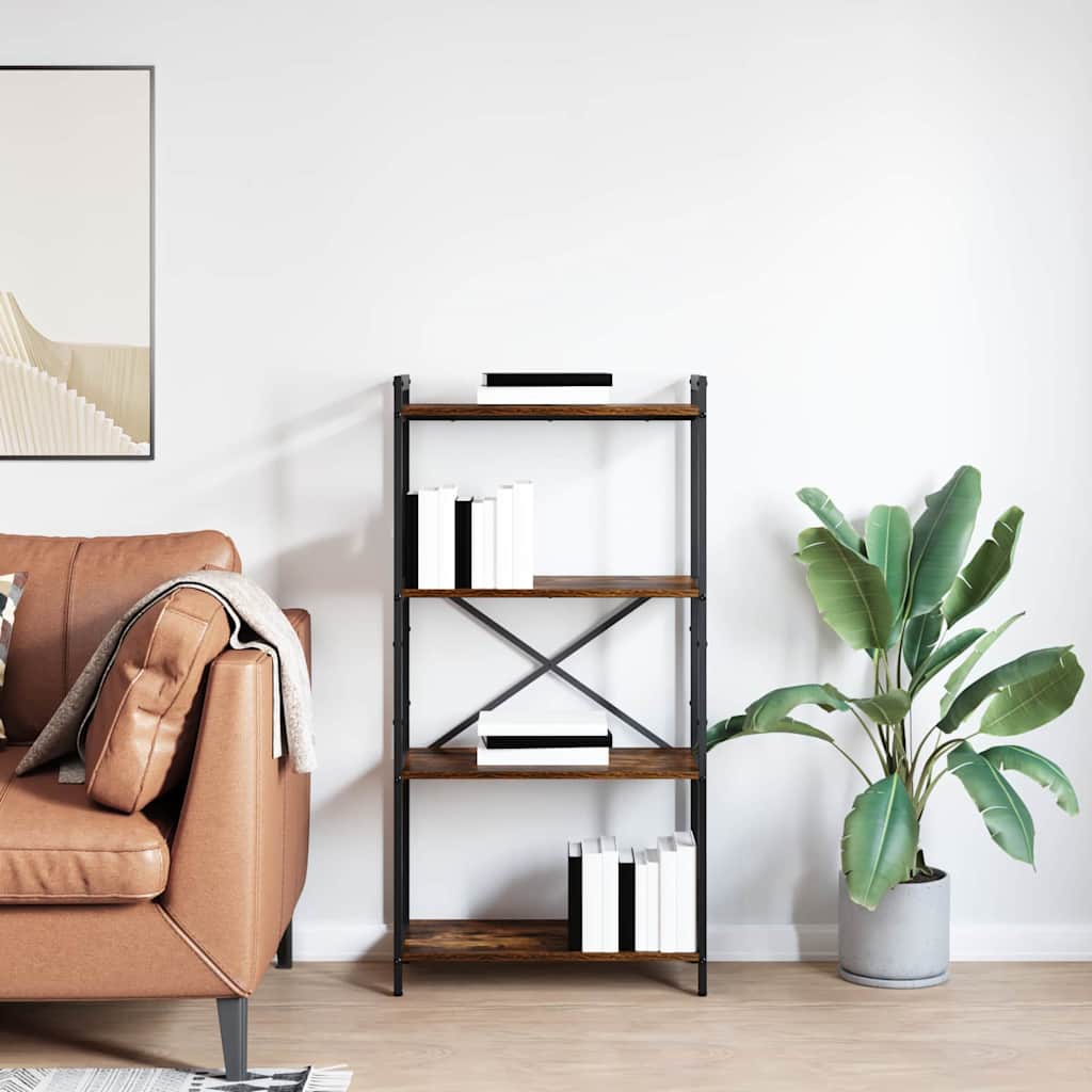 Bookshelf Smoked Oak 60 x 30 x 120 cm Engineered Wood