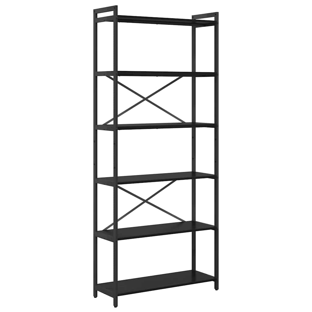 Bookshelf Black Oak 80 x 30 x 189.5 cm Engineered Wood