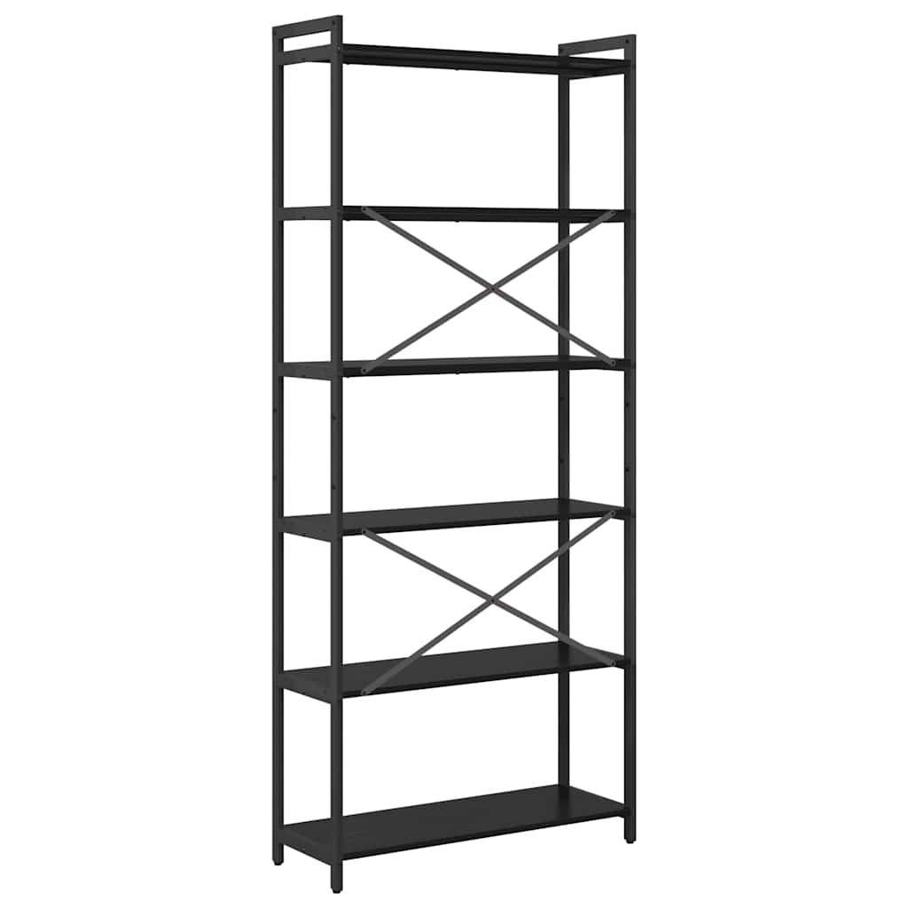 Bookshelf Black Oak 80 x 30 x 189.5 cm Engineered Wood