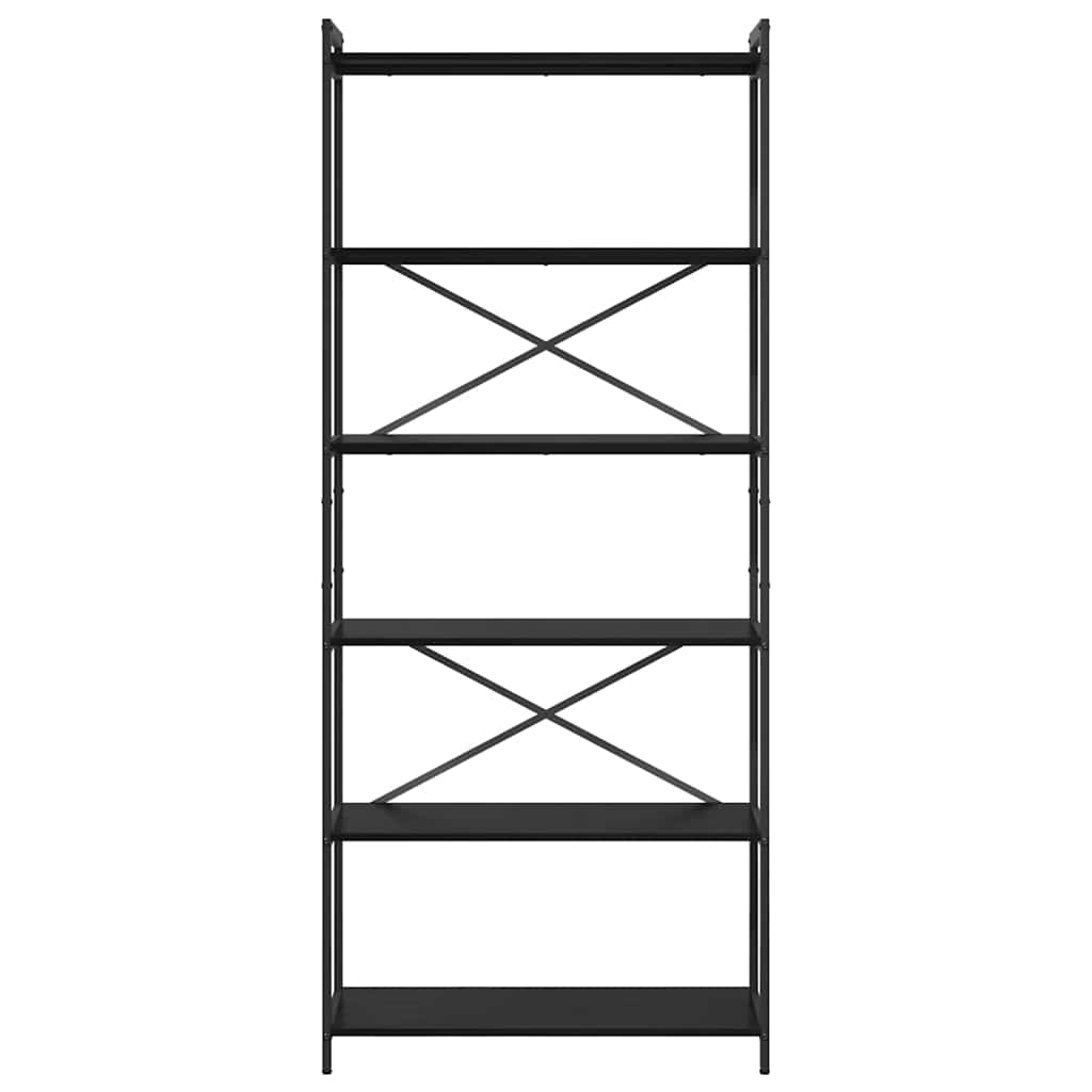 Bookshelf Black Oak 80 x 30 x 189.5 cm Engineered Wood