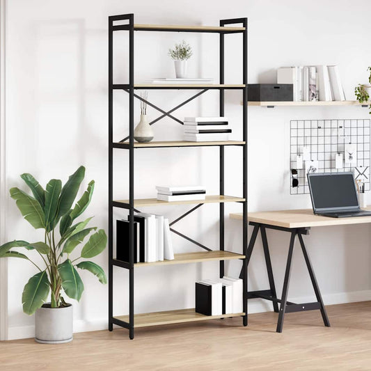 Bookshelf Sonoma Oak 80 x 30 x 189.5 cm Engineered Wood