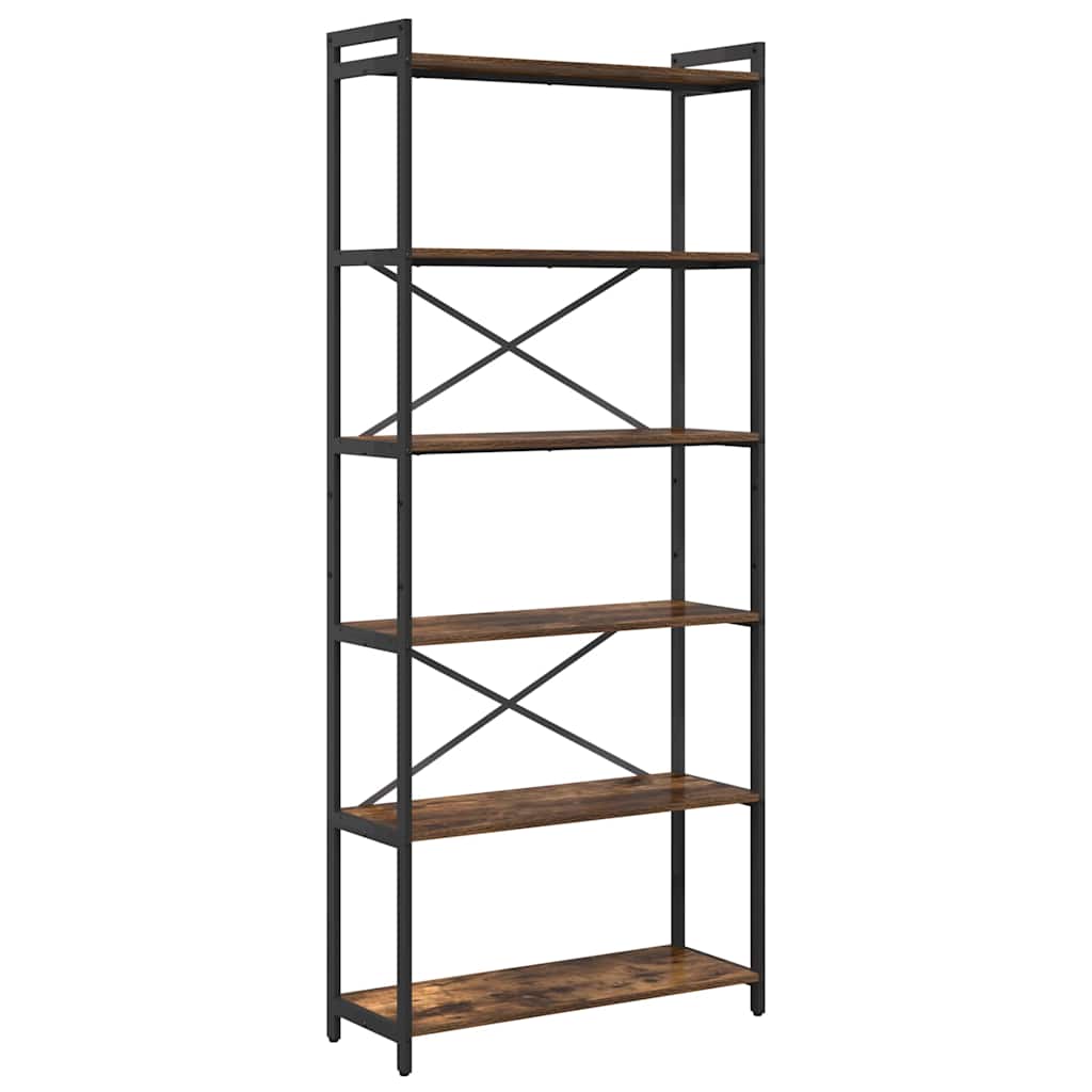 Bookshelf Smoked Oak 80 x 30 x 189.5 cm Engineered Wood