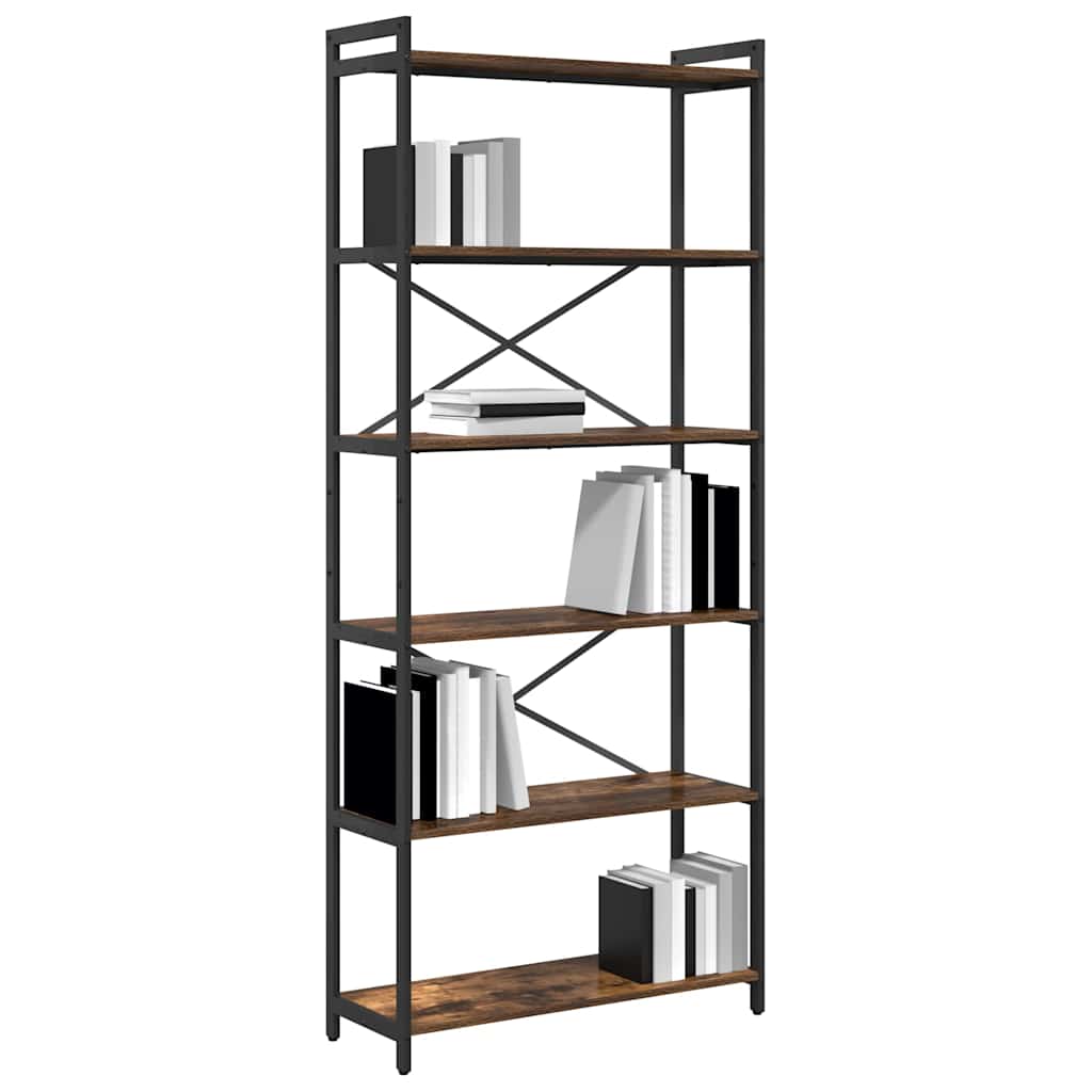 Bookshelf Smoked Oak 80 x 30 x 189.5 cm Engineered Wood