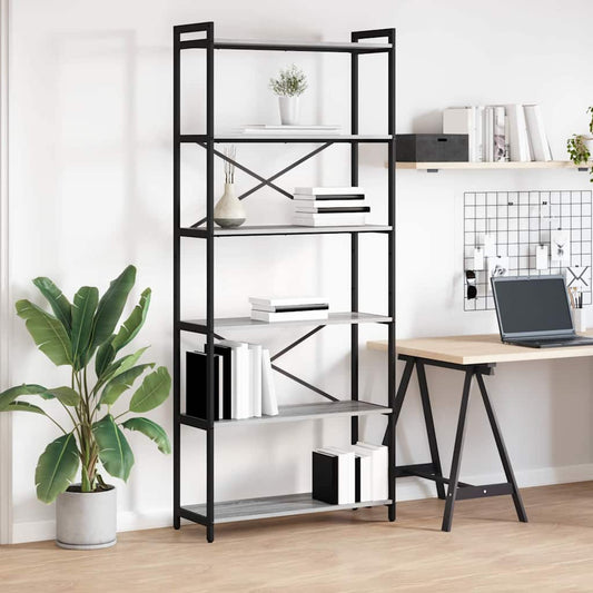 Bookshelf Grey sonoma 80 x 30 x 189.5 cm Engineered Wood