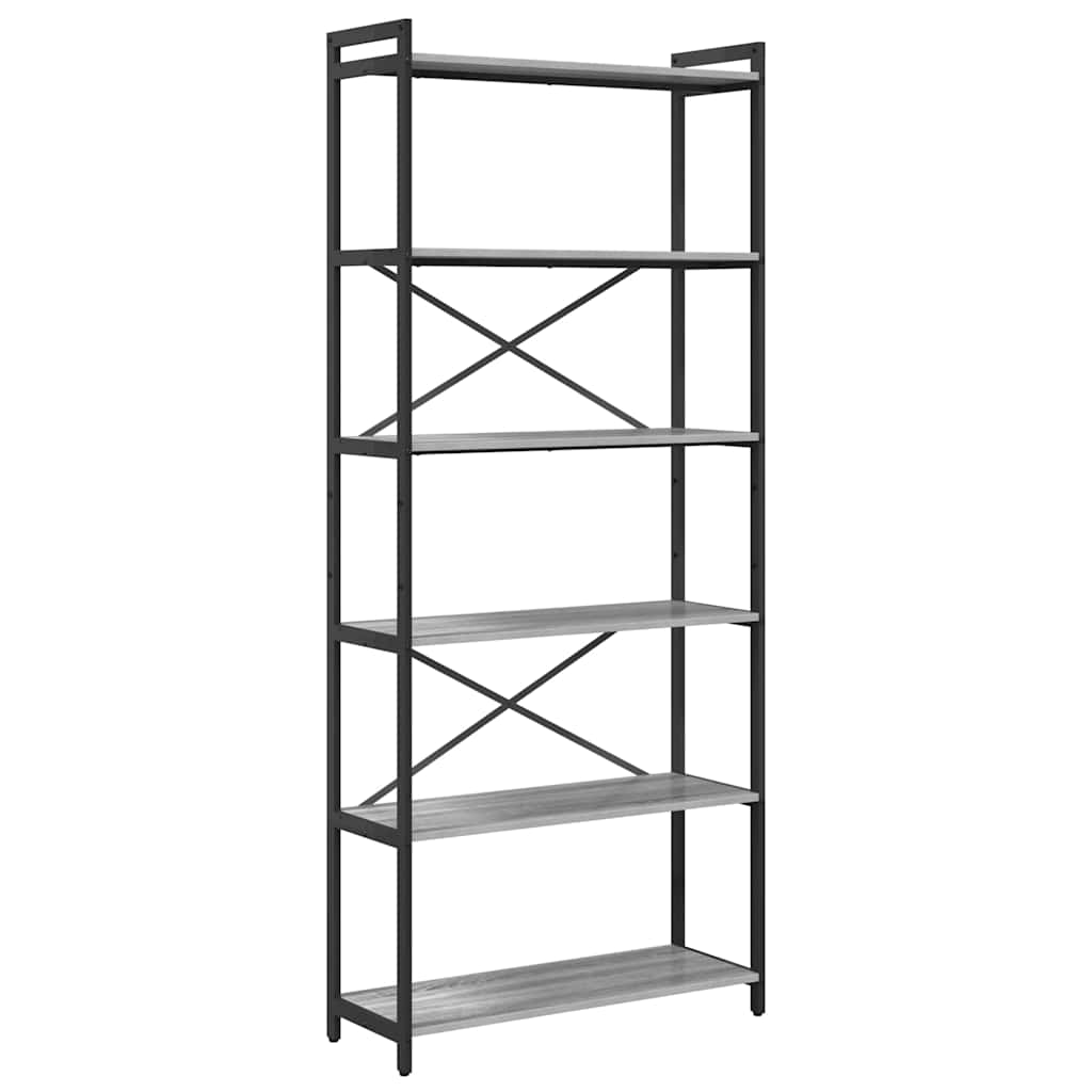 Bookshelf Grey sonoma 80 x 30 x 189.5 cm Engineered Wood
