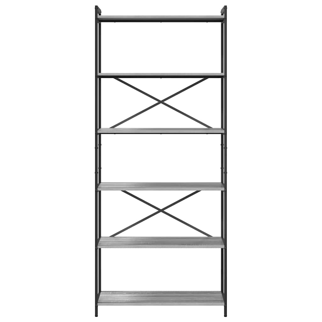 Bookshelf Grey sonoma 80 x 30 x 189.5 cm Engineered Wood