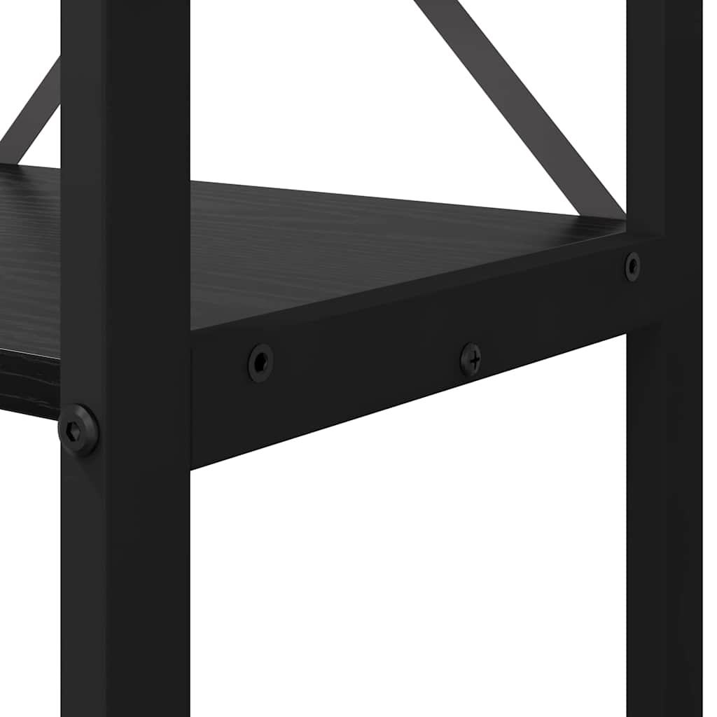 Bookshelf Black Oak 80 x 30 x 155 cm Engineered Wood