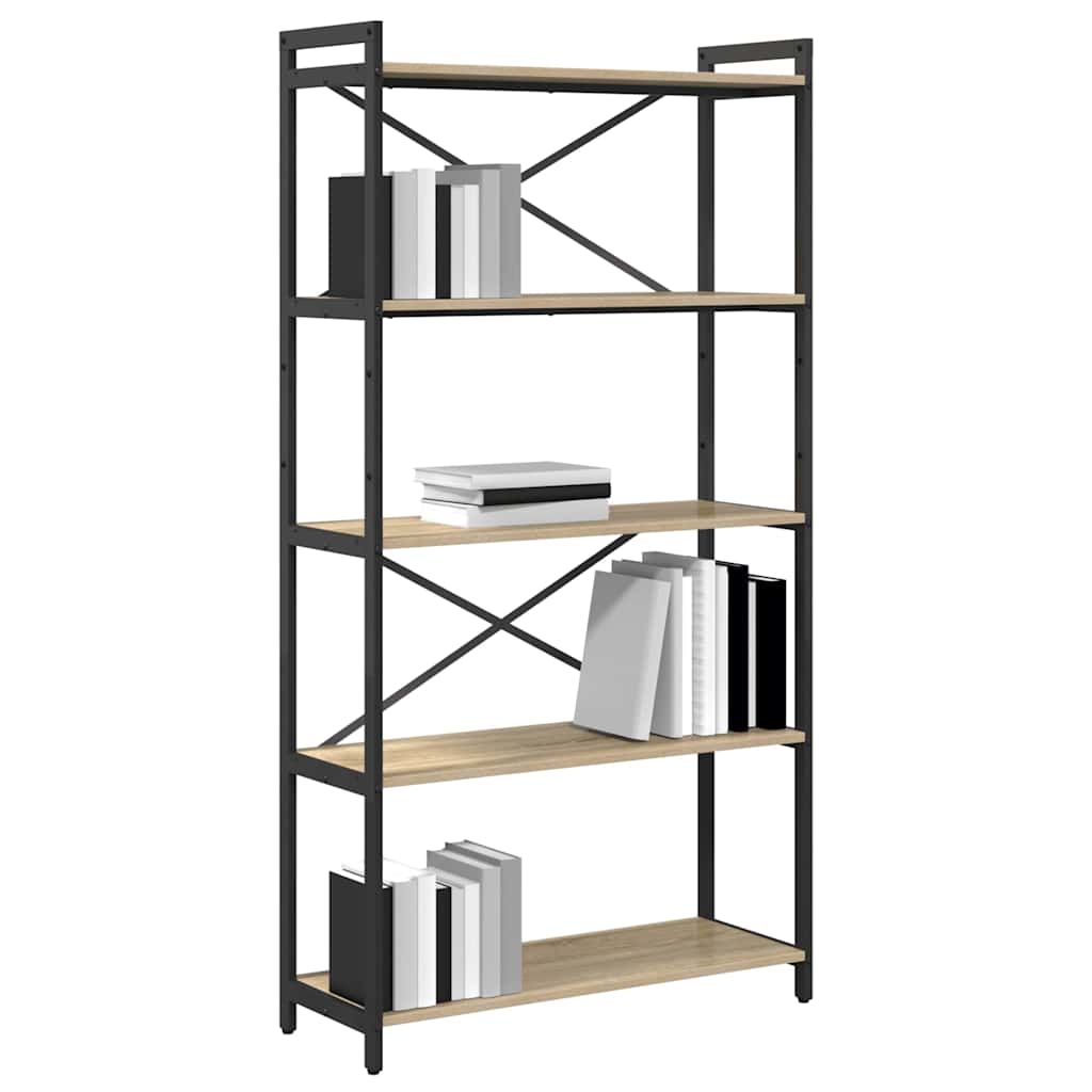 Bookshelf Sonoma Oak 80 x 30 x 155 cm Engineered Wood