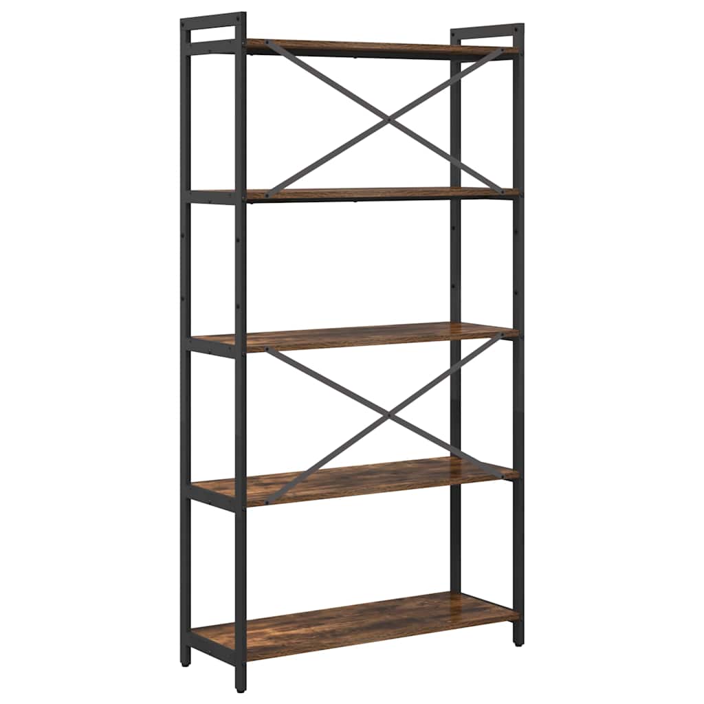 Bookshelf Smoked Oak 80 x 30 x 155 cm Engineered Wood