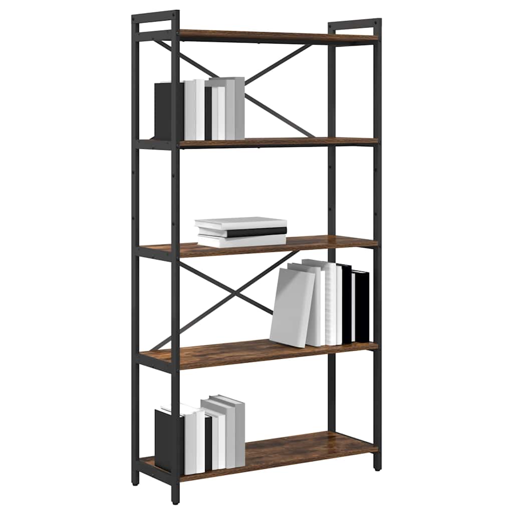 Bookshelf Smoked Oak 80 x 30 x 155 cm Engineered Wood