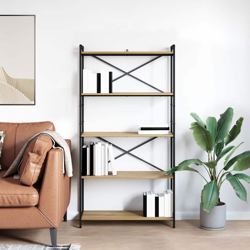 Bookshelf 80 x 30 x 155 cm Engineered Wood Artisan Oak
