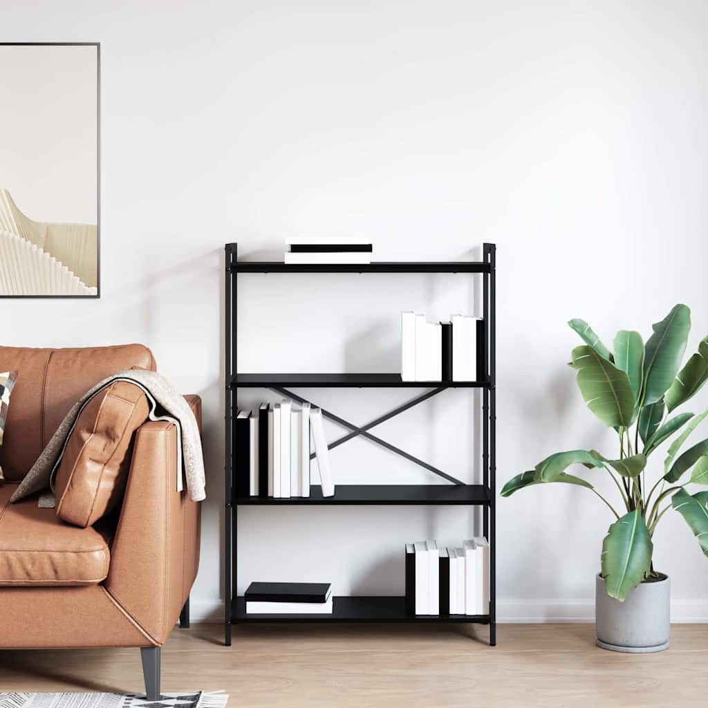 Bookshelf Black Oak 80 x 30 x 120 cm Engineered Wood