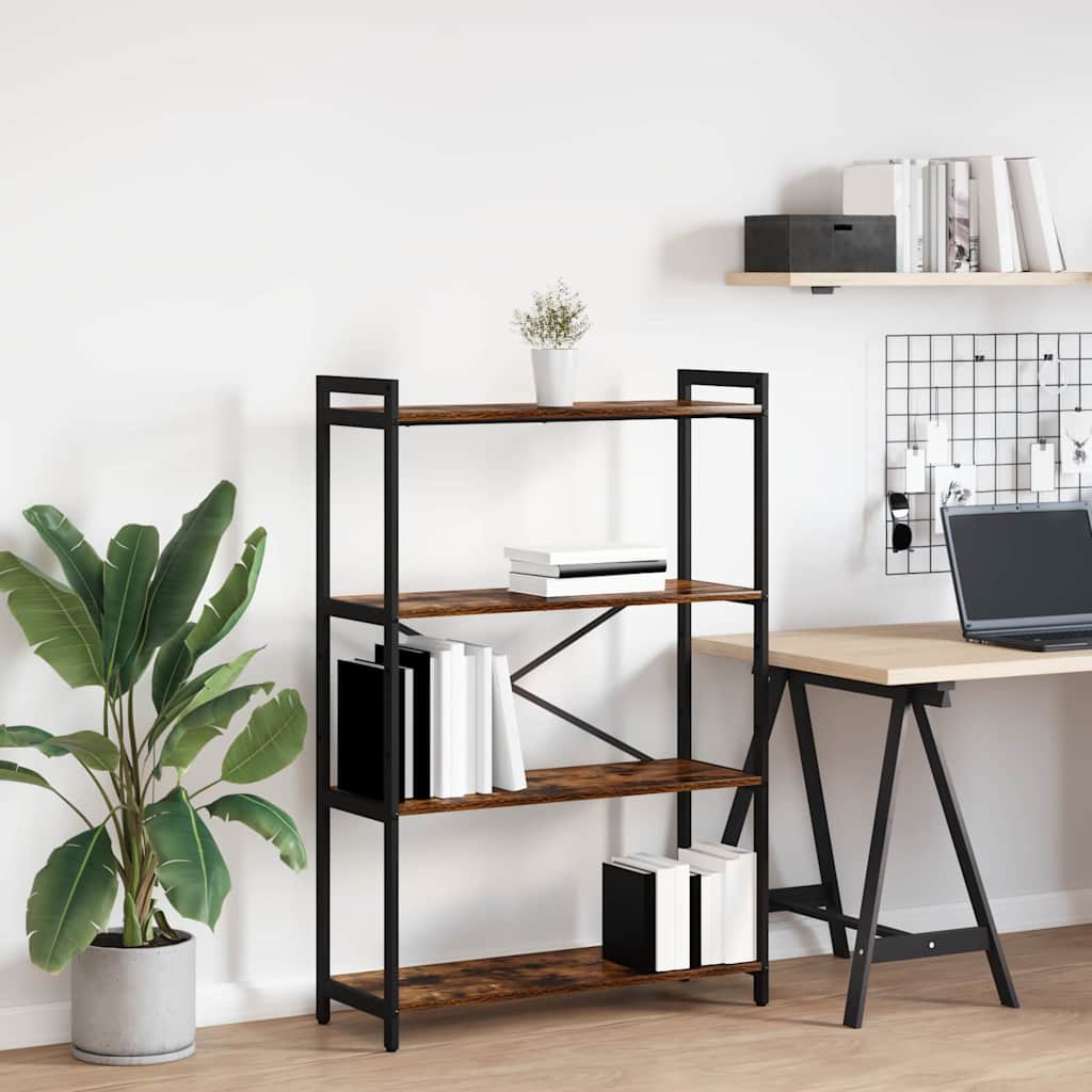 Bookshelf Smoked Oak 80 x 30 x 120 cm Engineered Wood