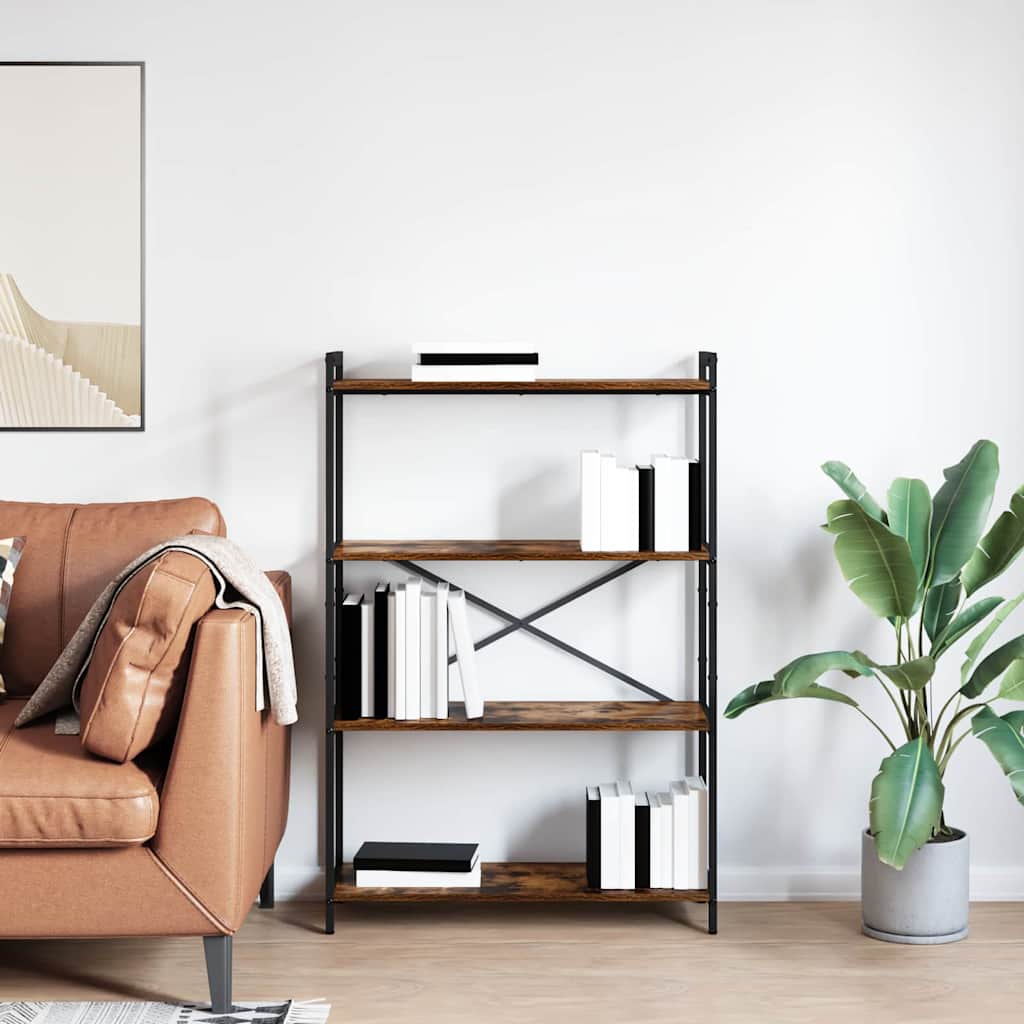 Bookshelf Smoked Oak 80 x 30 x 120 cm Engineered Wood