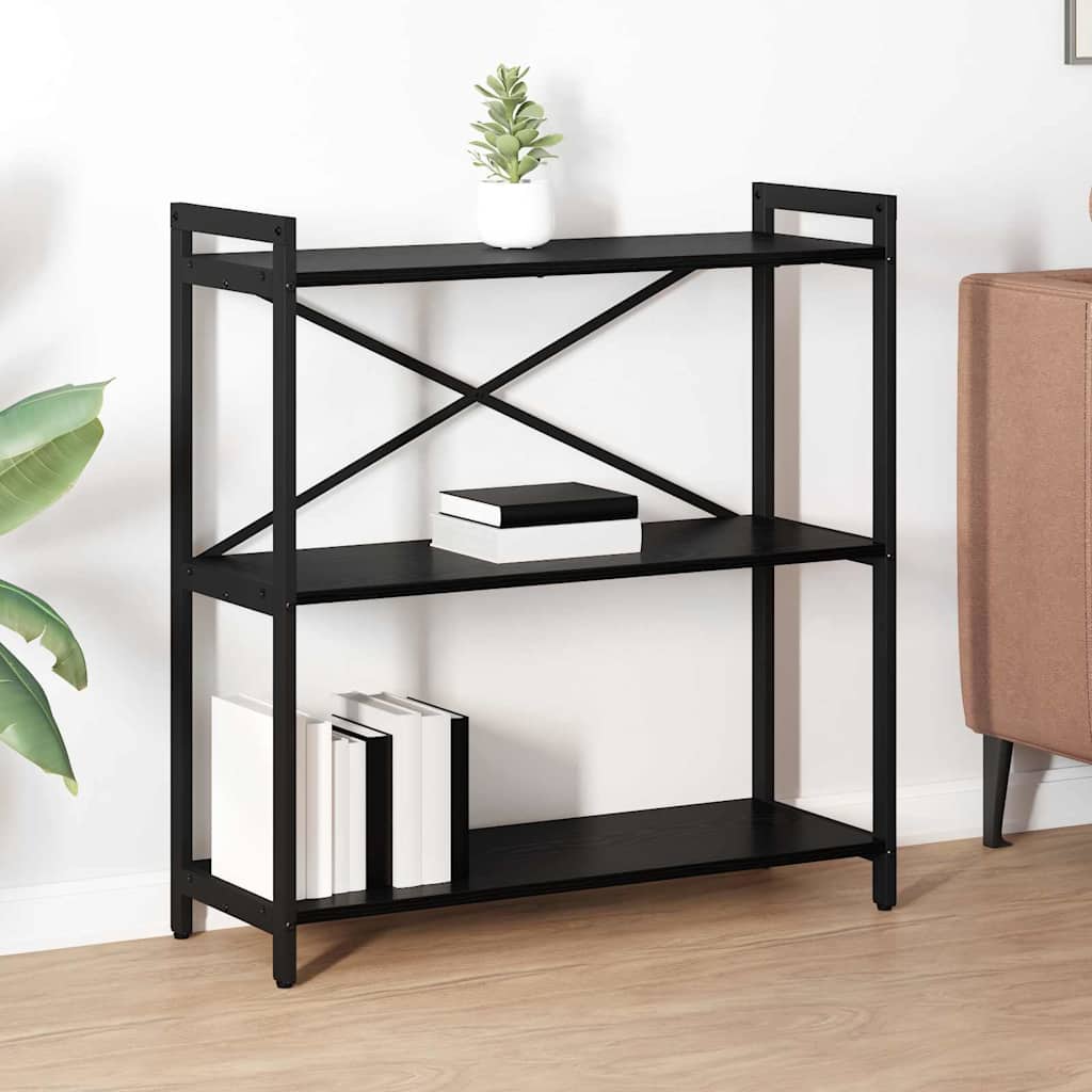 Bookshelf Black Oak 80 x 30 x 85 cm Engineered Wood