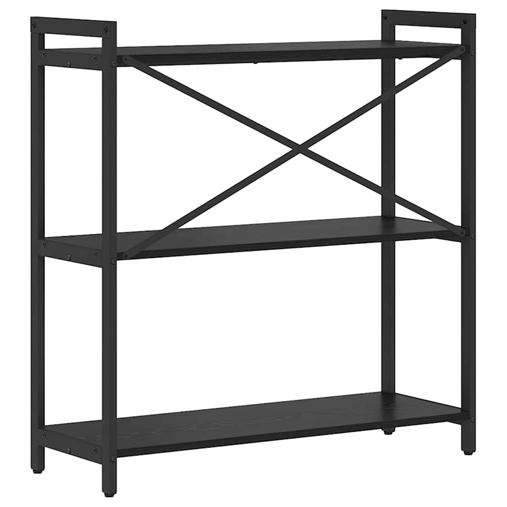 Bookshelf Black Oak 80 x 30 x 85 cm Engineered Wood
