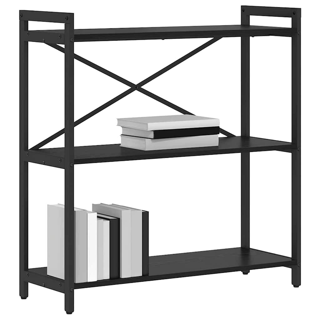 Bookshelf Black Oak 80 x 30 x 85 cm Engineered Wood
