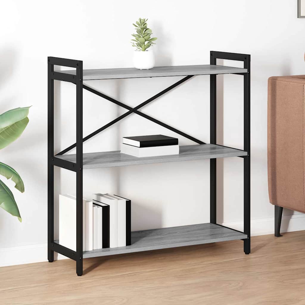 Bookshelf 80 x 30 x 85 cm Engineered Wood Grey sonoma