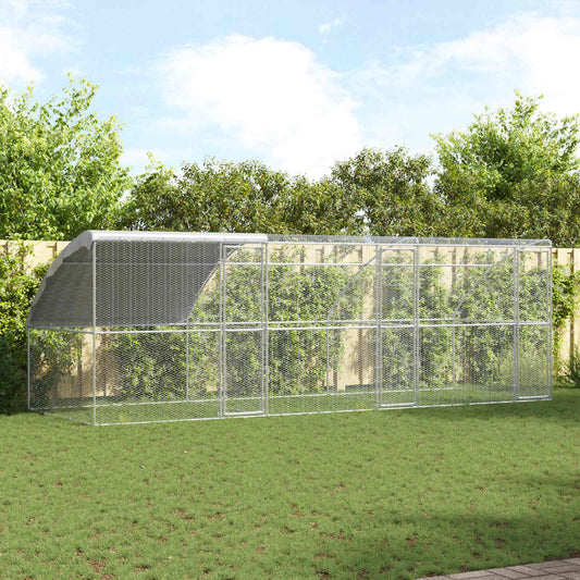 Chicken Cage 3 pcs Silver 600 x 200 x 200 cm Steel and PE