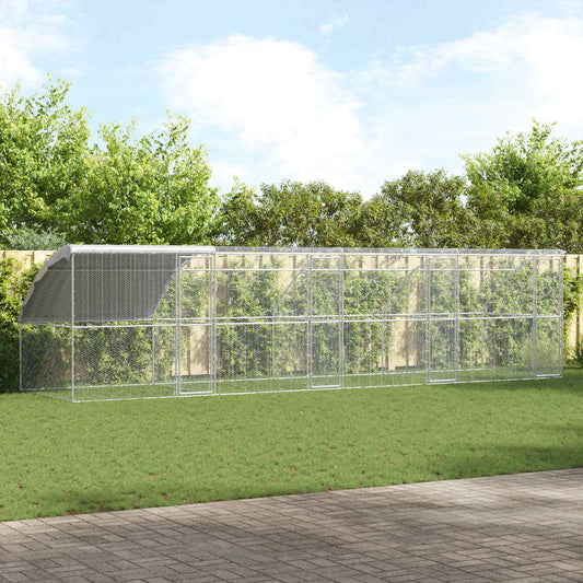 Chicken Cage 4 pcs Silver 800 x 200 x 200 cm Steel and PE