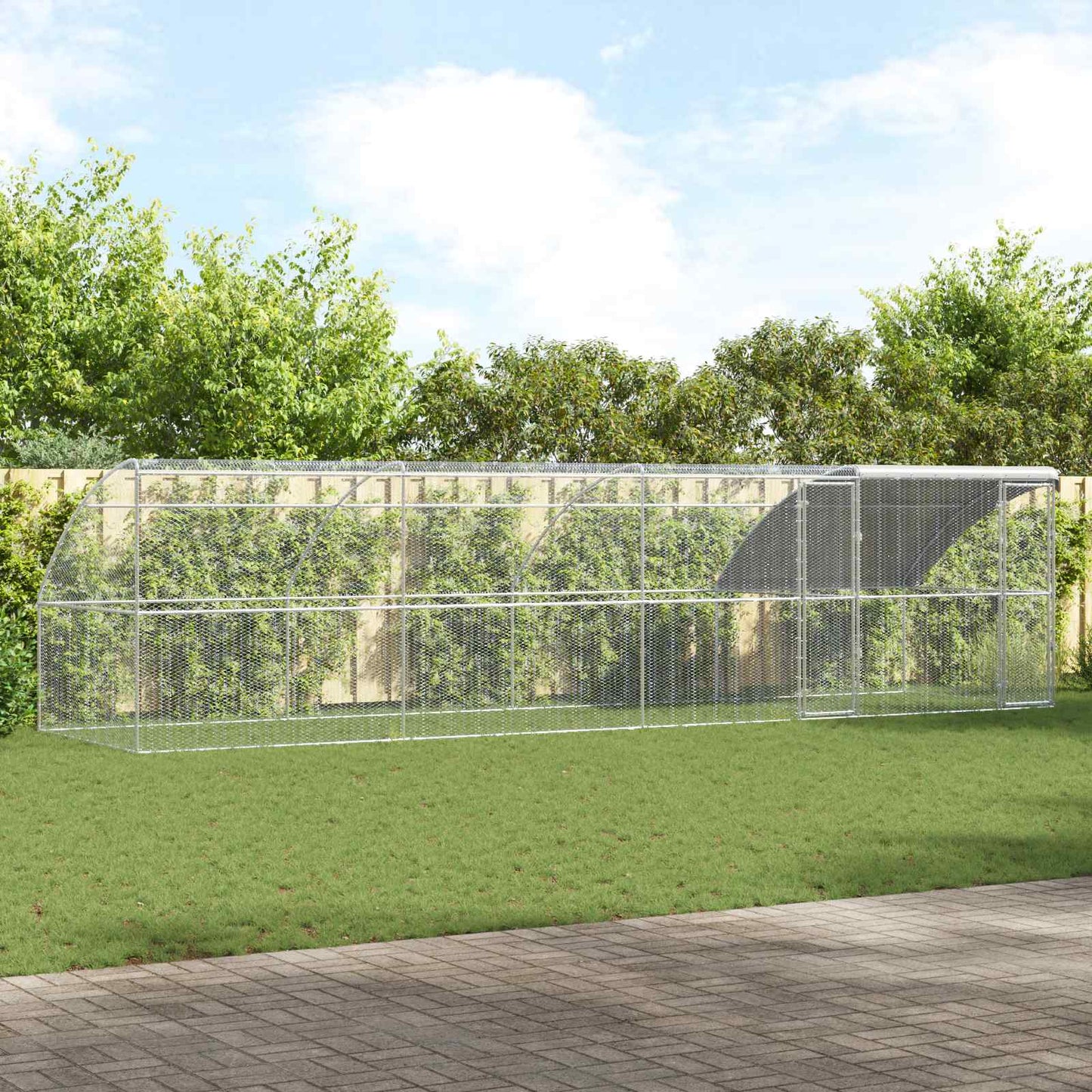 Chicken Cage 4 pcs Silver 800 x 200 x 200 cm Steel and PE