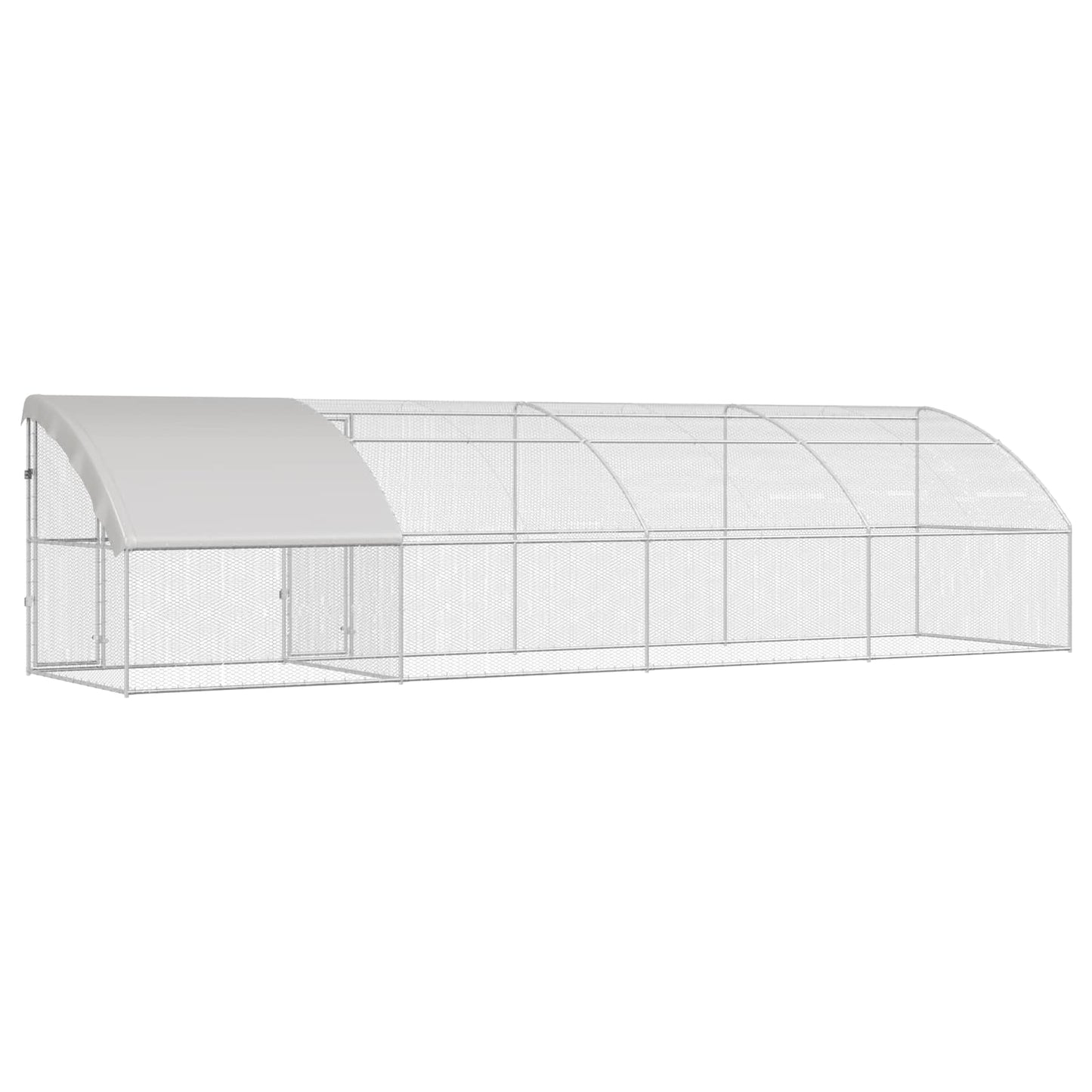 Chicken Cage 4 pcs Silver 800 x 200 x 200 cm Steel and PE