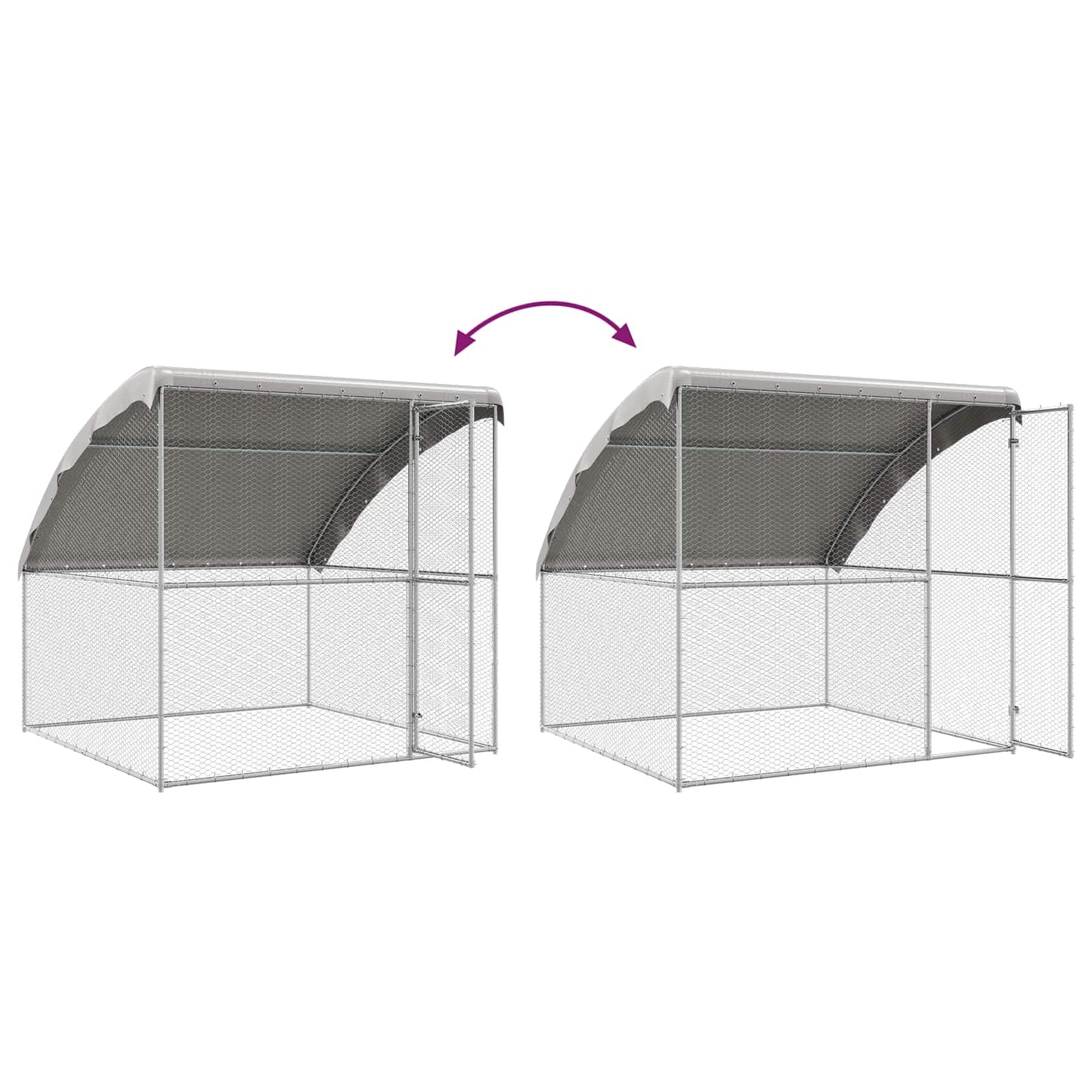 Chicken Cage 4 pcs Silver 800 x 200 x 200 cm Steel and PE
