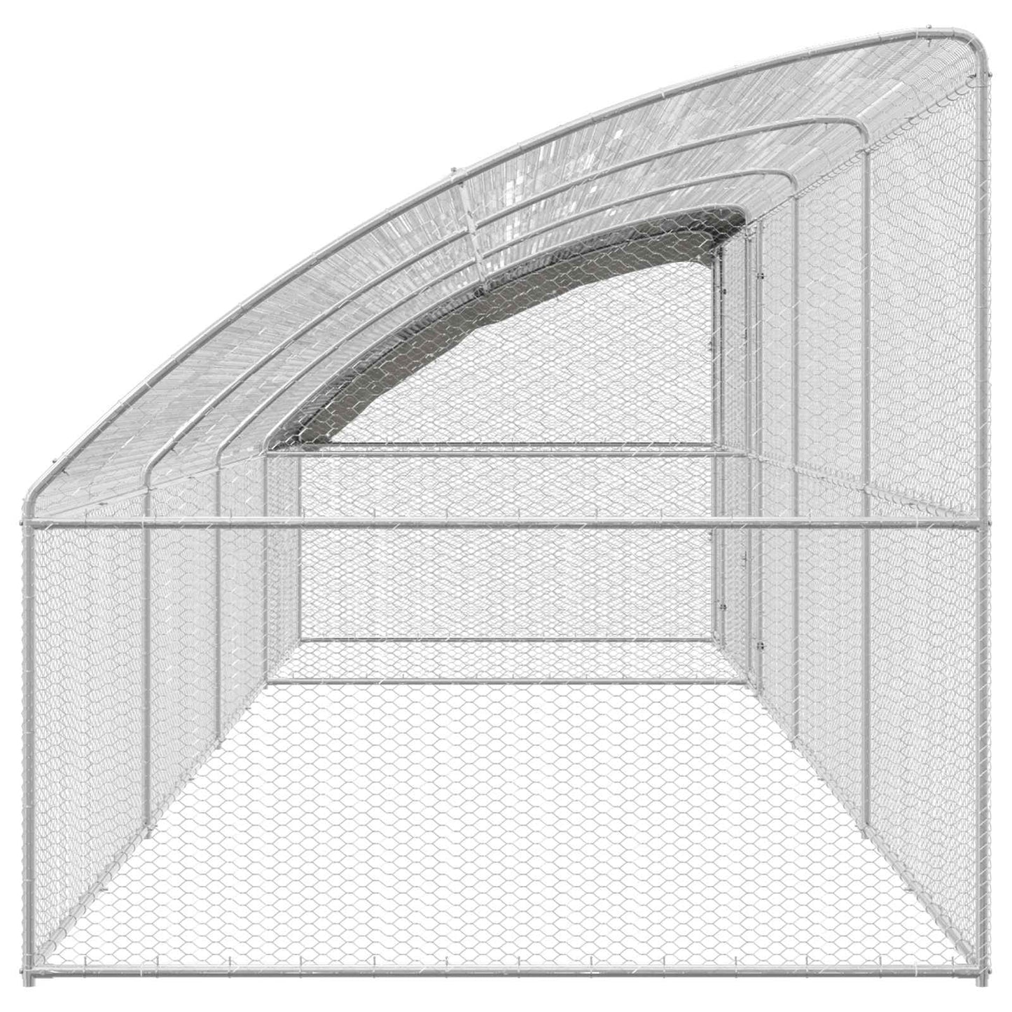 Chicken Cage 4 pcs Silver 800 x 200 x 200 cm Steel and PE